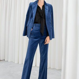 & Other Stories Blue Velvet Suit